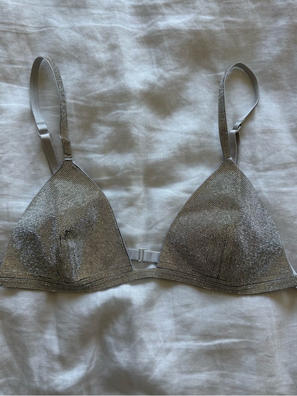 Sparkling Silver Triangle Bra - Women Intimates